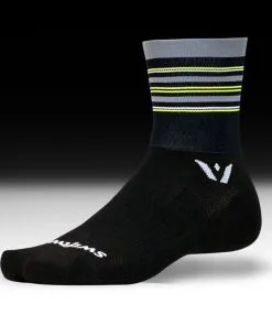 Men's Socks Swiftwick Aspire Four Black/Grey/Yellow