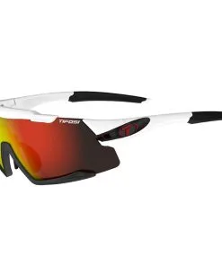 Apparel TIFOSI Aethon White/Black W/ Clarion Red/AC Red/Clear Glasses